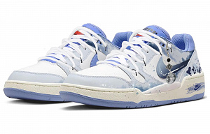 Nike Full Force Low Box Action, Misty Rain, New Chinese Style Cushioning Low Top Skateboard Shoes Men's Blue White 2 2749285