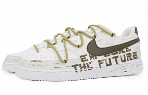 Nike Court Vision 1 Abrasion Resistant Slip Resistant Low top Skateboard Shoes Men's White Green 2 2749374