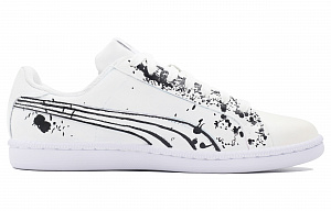 PUMA Smash Free Butterfly Anti-Slip Wear-Resistant Low-Top Skateboard Shoes Unisex Black White 1 2749531