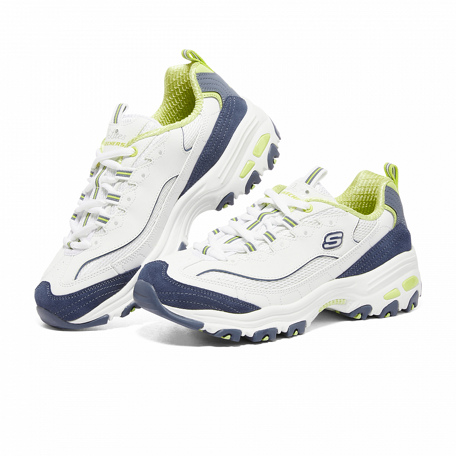 Skechers D'LITES 1.0 Low Top Chunky Sneakers Women's White Blue Green купить в интернет-магазине Yoocart с быстрой доставкой по России.