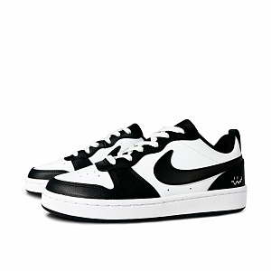 Nike Court Borough Smiley Face Anti Slip And Wear Resistant Lightweight Low Top Skateboard Shoes Women's Black White 2 2749794