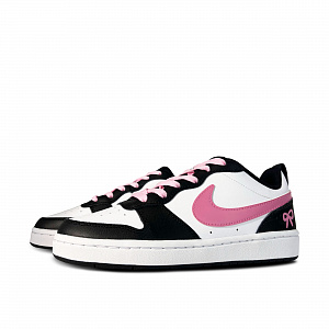 Nike Court Borough Raspberry Bow Anti-Slip And Wear-Resistant Lightweight Low-Top Skateboard Shoes GS Black Pink 2 2749965