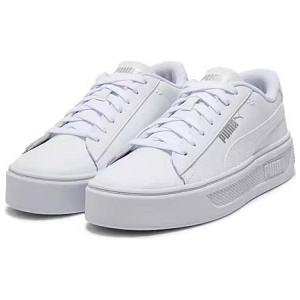 PUMA Smash Platform Low Top Skateboard Shoes Women's White 2 2750226