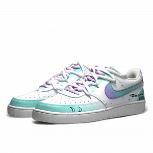 Nike Court Vision 1 Cyberpunk Anti Slip Wear Resistant Low Top Skateboard Shoes Men's White 2 2750259