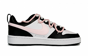 Nike Court Borough Fresh Look Puppy Abrasion Resistant Slip Resistant Low top Skateboard Shoes Women's Black Pink 1 2750324