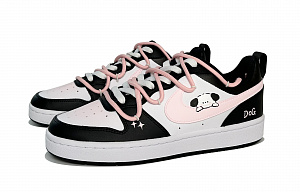 Nike Court Borough Fresh Look Puppy Abrasion Resistant Slip Resistant Low top Skateboard Shoes Women's Black Pink 2 2750325