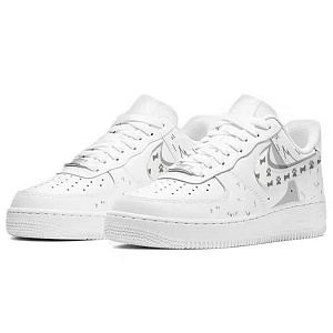 Nike Air Force 1 Anti-Slip And Wear-Resistant Lightweight Low-Top Skateboard Shoes Men's White Gray 2 2751120