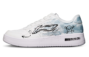 LINING Sports Life Collection Skateboard Shoes Men Low-Top White Blue 1 2751324