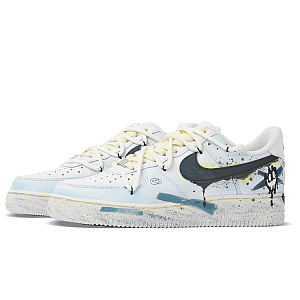 Nike Air Force 1 Anti-Slip Wear-Resistant Low-Top Skateboard Shoes Women's Blue White 2 2751426