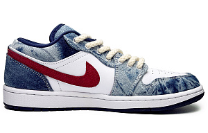 Jordan Air Jordan 1 Low-Top Vintage Basketball Shoes Men's Blue White 1 2751697