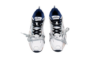 Nike Air Monarch 4 Anti-Slip Wear-Resistant Low-Top Chunky Sneakers Unisex White Silver Coffee 3 2751705