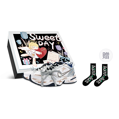 Nike Air Monarch 4 Anti-Slip Wear-Resistant Low-Top Chunky Sneakers Unisex White Silver Coffee