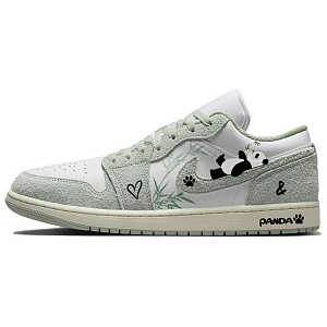 Jordan Air Jordan 1 Cushioning Anti-Slip And Wear-Resistant Low-Top Vintage Basketball Shoes Men's White Green 1 2751724