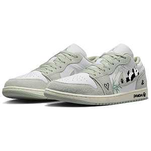 Jordan Air Jordan 1 Cushioning Anti-Slip And Wear-Resistant Low-Top Vintage Basketball Shoes Men's White Green 3 2751726