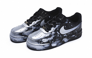 Nike Air Force 1 Skateboard Shoes Unisex Low top Silver/Black 3 2751745