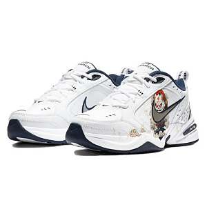 Nike Air Monarch 4 Anti-Slip Wear-Resistant Low-Top Chunky Sneakers Unisex White Black 2 2752064