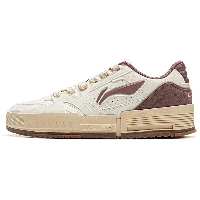 LiNing Li Cheng Slip-Resistant Cushioning Wear-Resistant Low-Top Skateboard Shoes Men's White Umber