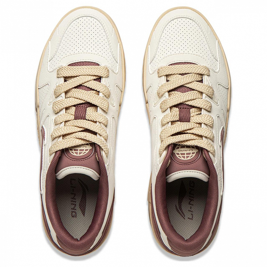 LiNing Li Cheng Slip-Resistant Cushioning Wear-Resistant Low-Top Skateboard Shoes Men's White Umber