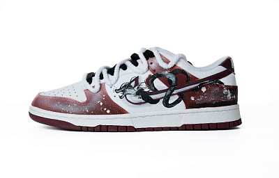 Nike Dunk Skateboard Shoes Men Low-Top White Red
