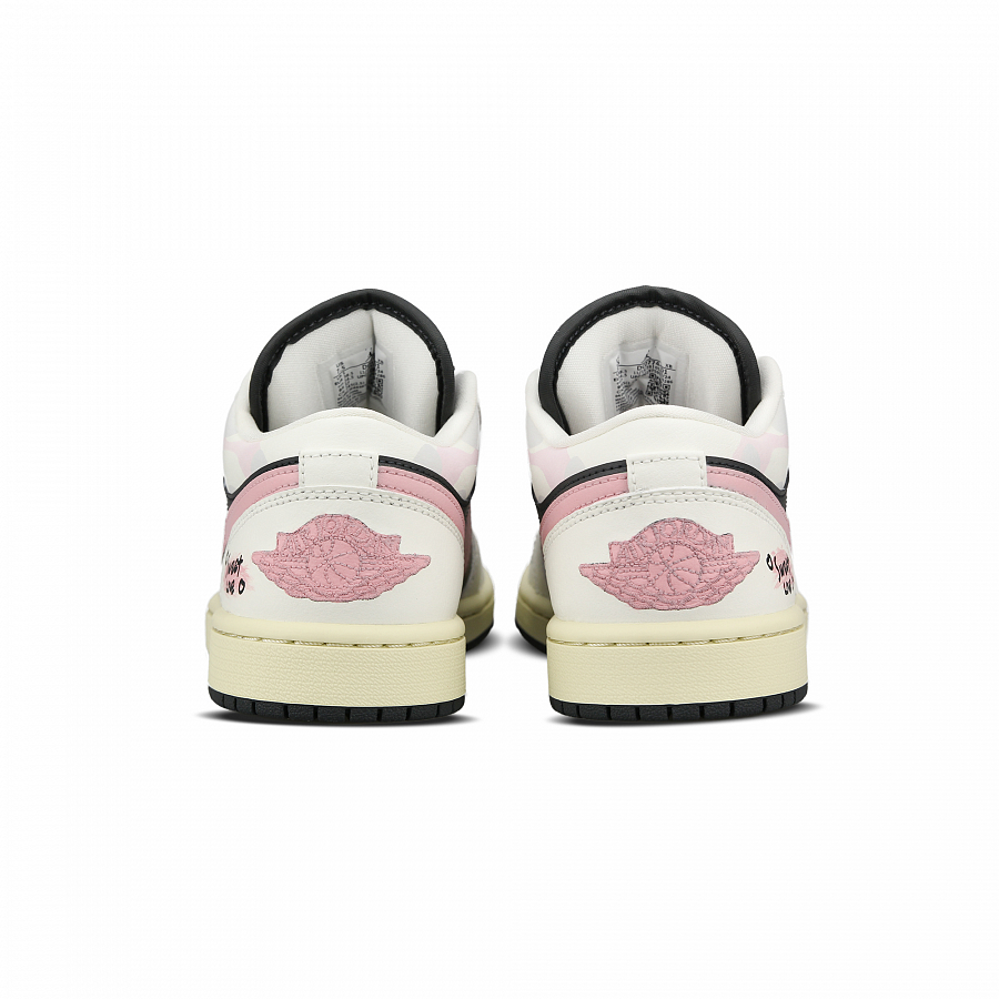 Jordan Air Jordan 1 Cushioning Anti-Slip And Wear-Resistant Low-Top Vintage Basketball Shoes Women's Black White Pink купить в интернет-магазине Yoocart с быстрой доставкой по России.