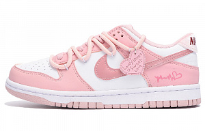 Nike Dunk Skateboard Shoes Women's Low-Top White Pink/Beige