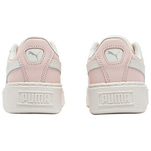 PUMA BASKET PLATFORM Low Top Skateboard Shoes Women's Pink White 3 2752728