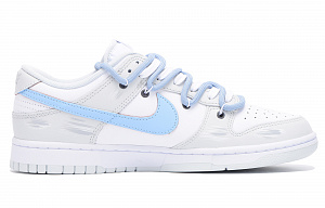 Nike Dunk Skateboard Shoes Unisex Low-Top Gray White/Blue 1 2752731