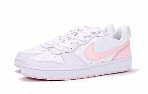 Nike Court Borough Chestnut Coverage Slip Resistant Waterproof Low top Skateboard Shoes GS White Pink 2 2752738