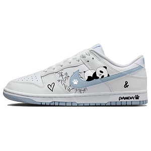 Nike Dunk Slip-Resistant Cushioning Wear-Resistant Low-Top Skateboard Shoes Men's White Blue