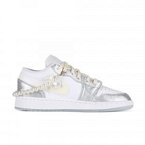 Jordan Air Jordan 1 Low Silver Butterfly Princess Anti Slip Wear Resistant Low Top Vintage Basketball Shoes GS Silver 1 2752910