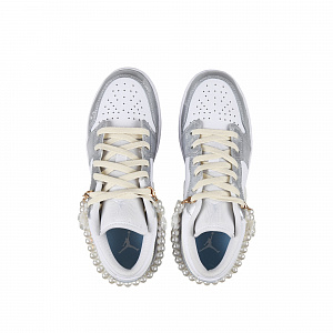 Jordan Air Jordan 1 Low Silver Butterfly Princess Anti Slip Wear Resistant Low Top Vintage Basketball Shoes GS Silver 3 2752912