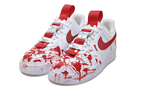 Nike Air Force 1 Crime Scene Abrasion Resistant Low Top Skateboard Shoes Unisex White Red 2 2752919