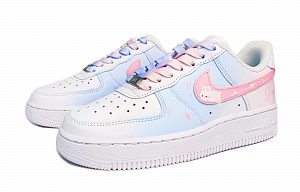 Nike Air Force 1 Skateboard Shoes Women's Low-Top Blue Pink/White 2 2753162