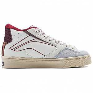 LiNing Wave 180 Anti-Slip Wear-Resistant Mid-Top Skateboard Shoes Women's White Red 1 2753310
