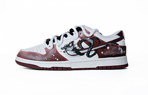 Nike Dunk The Dragon Roared Anti-Slip Wear-Resistant Low-Top Skateboard Shoes Men's White Red 1 2753416