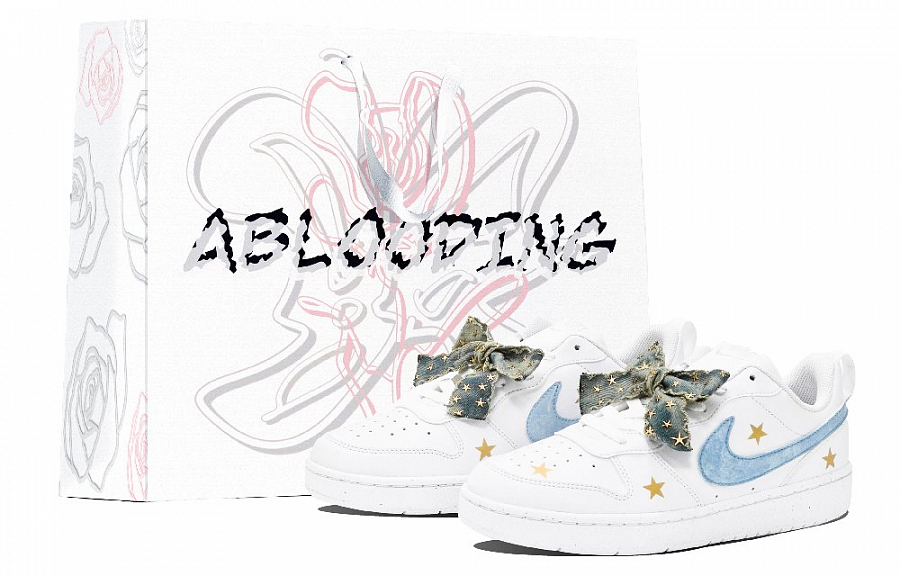 Nike Court Borough Low Top Skateboard Shoes GS Blue White купить в интернет-магазине Yoocart с быстрой доставкой по России.