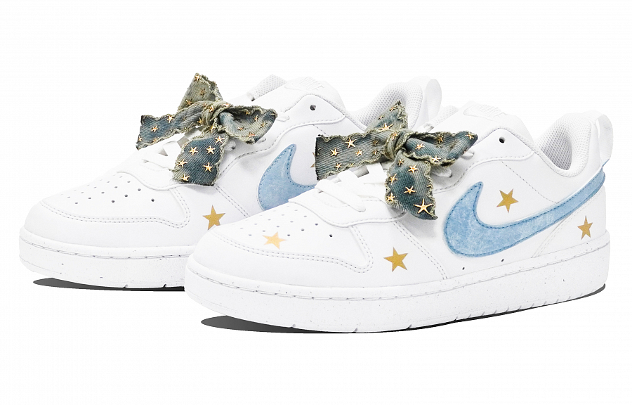Nike Court Borough Low Top Skateboard Shoes GS Blue White купить в интернет-магазине Yoocart с быстрой доставкой по России.