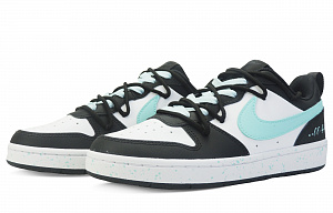 Nike Court Borough 2 Whisper Quick Dry Low top Skateboard Shoes Women's Black White Blue 2 2753501