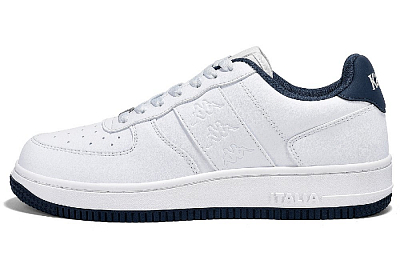 Kappa Anti Slip Wear Resistant Low Top Skateboard Shoes Unisex White Blue