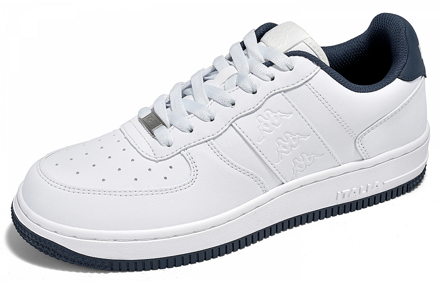 Kappa Anti Slip Wear Resistant Low Top Skateboard Shoes Unisex White Blue
