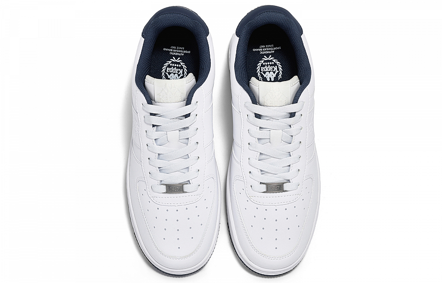 Kappa Anti Slip Wear Resistant Low Top Skateboard Shoes Unisex White Blue