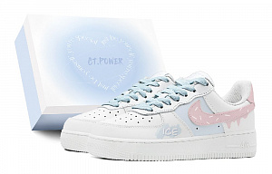 Nike Air Force 1 Low Air Force 1 Anti-Slip Wear-Resistant Low-Top Skateboard Shoes GS Blue Pink