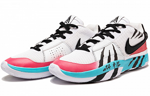 Nike Ja 1 Wear-Resistant Low-Top Basketball Shoes Men's Black White Blue Asian Version 2 2753804