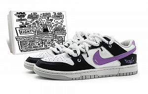 Nike Dunk 'Neutral Grey' Slip-Resistant Cushioning Abrasion-Resistant Low-Top Skateboard Shoes GS Black Purple
