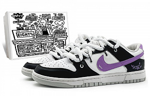Nike Dunk 'Pure Platinum' Slip-Resistant Cushioning Abrasion-Resistant Low-Top Skateboard Shoes Men's Black Purple