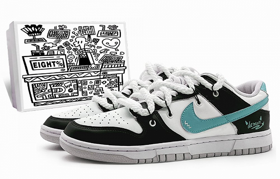 Nike Dunk 'Pure Platinum' Slip-Resistant Cushioning Abrasion-Resistant Low-Top Skateboard Shoes Men's Black Green купить в интернет-магазине Yoocart с быстрой доставкой по России.