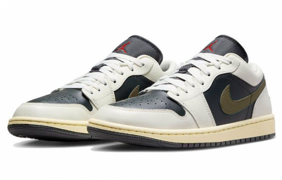 Jordan Air Jordan 1 Anti Slip Wear Resistant Low Top Vintage Basketball Shoes Women's Black White Green купить в интернет-магазине Yoocart с быстрой доставкой по России.