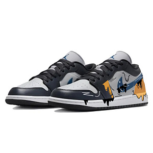 Jordan Air Jordan 1 Vintage Basketball Shoes Unisex Low top Black/Gray/Blue 2 2755284