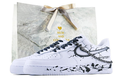 Nike Air Force 1 SDS MYSTERY Low-Top Skateboard Shoes Men's White