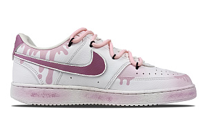 Nike Court Vision 1 Slip-Resistant Water-Resistant Cushioning Low-Top Skateboard Shoes Unisex Pink White 1 2755799